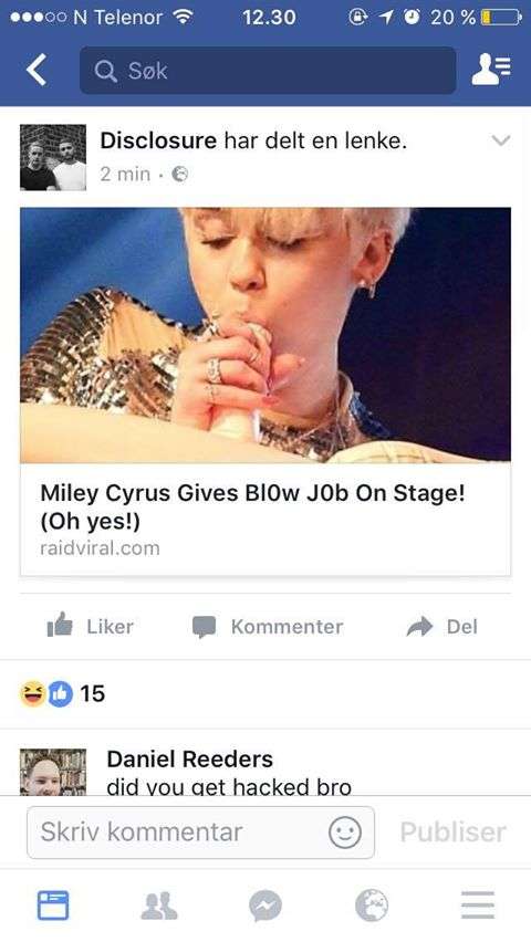 Disclosures Facebook Page Hacked Shares Lewd Video Of Miley Cyrus