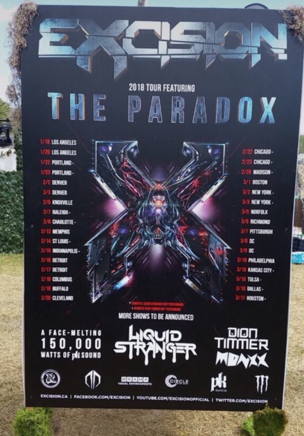 Excision’s 2018 Tour Featuring The Paradox Tour Flyer ...