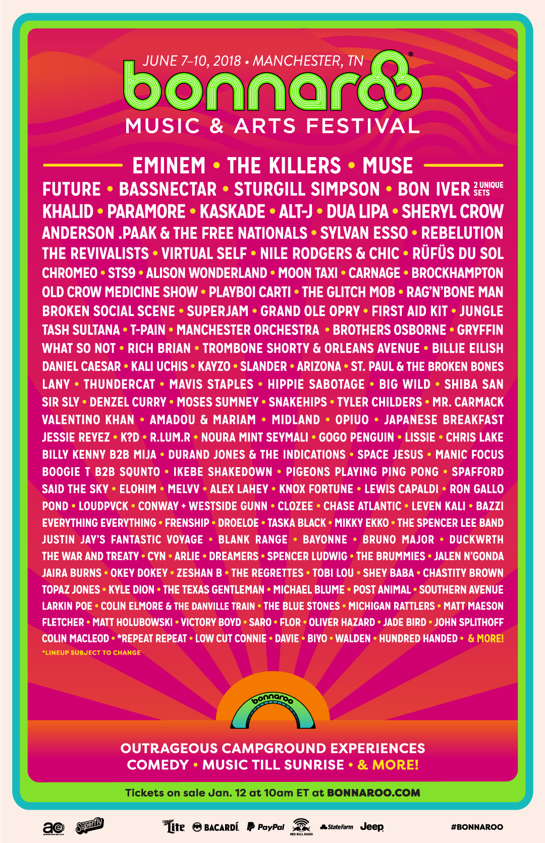 BREAKING: Bonnaroo Unleashes Stacked 2018 Lineup