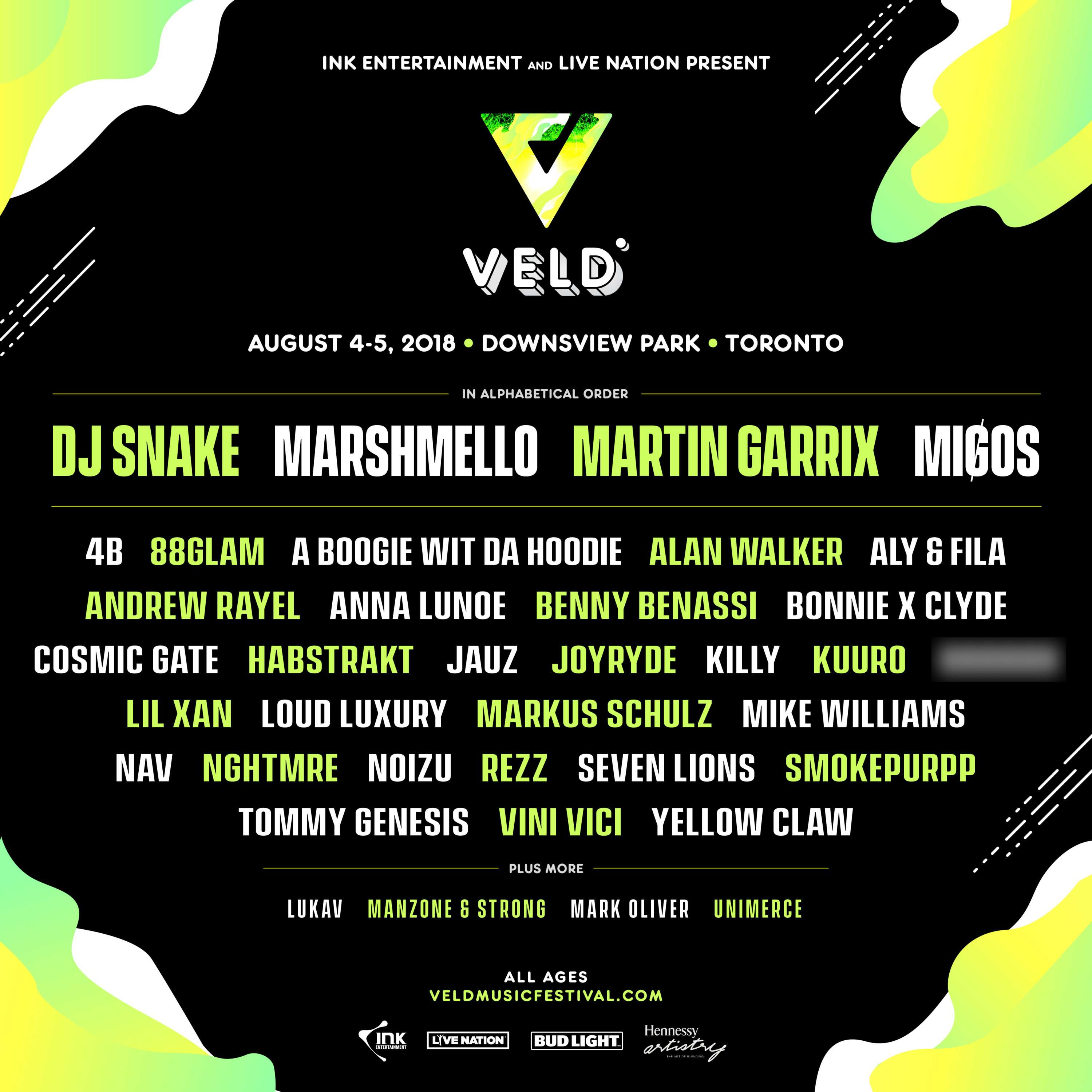 Veld Drops Phase 2 2018 Lineup With DJ Snake, Marshmello, &#038; Martin Garrix