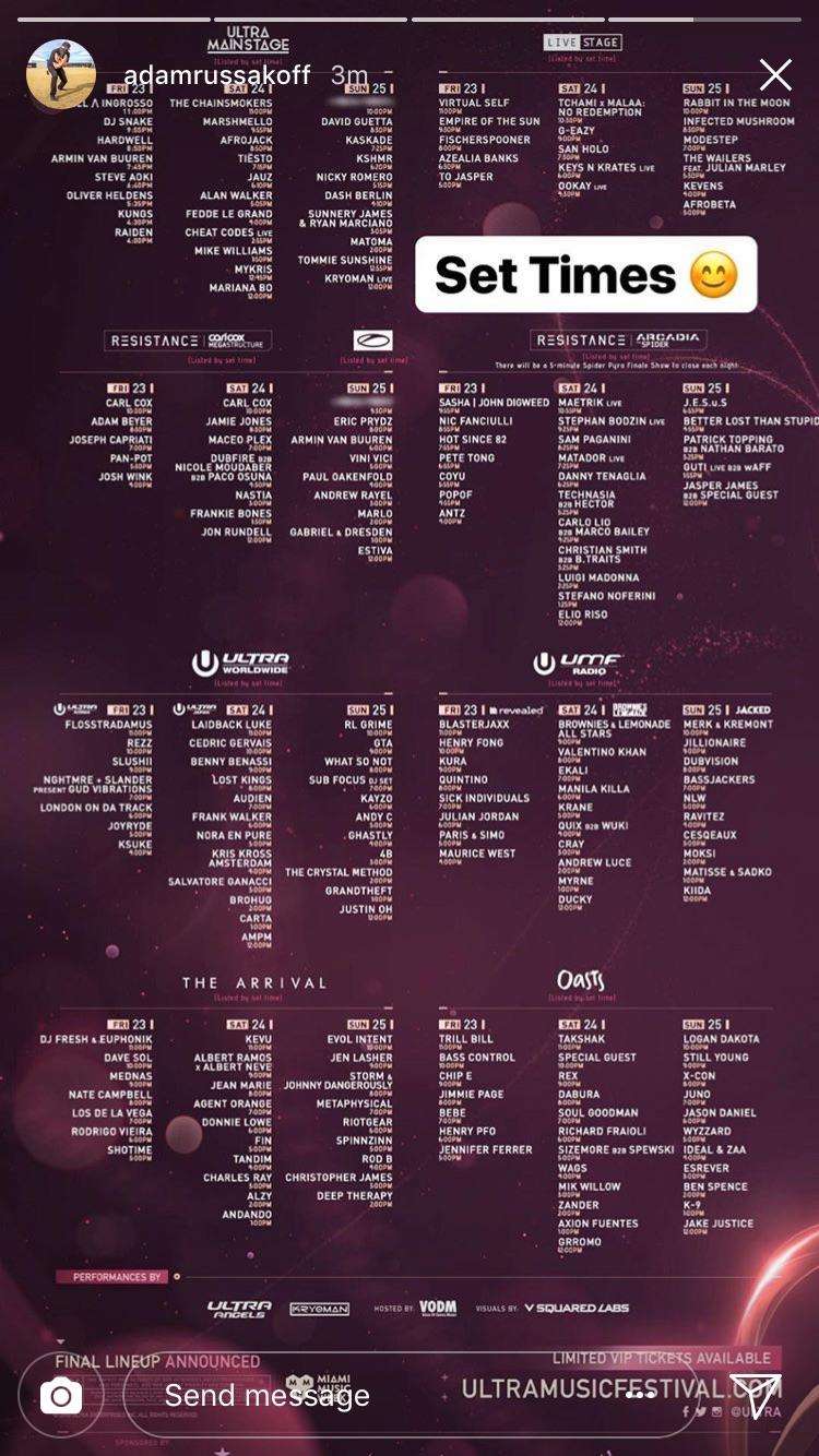 Decisions, Decisions- Ultra Music Festival Set Times Are Here