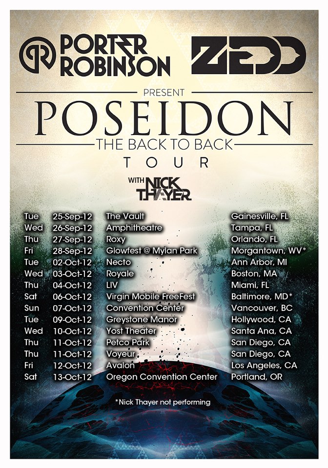 Porter Robinson & Zedd's Poseidon Back to Back tour (Ticket link live!)