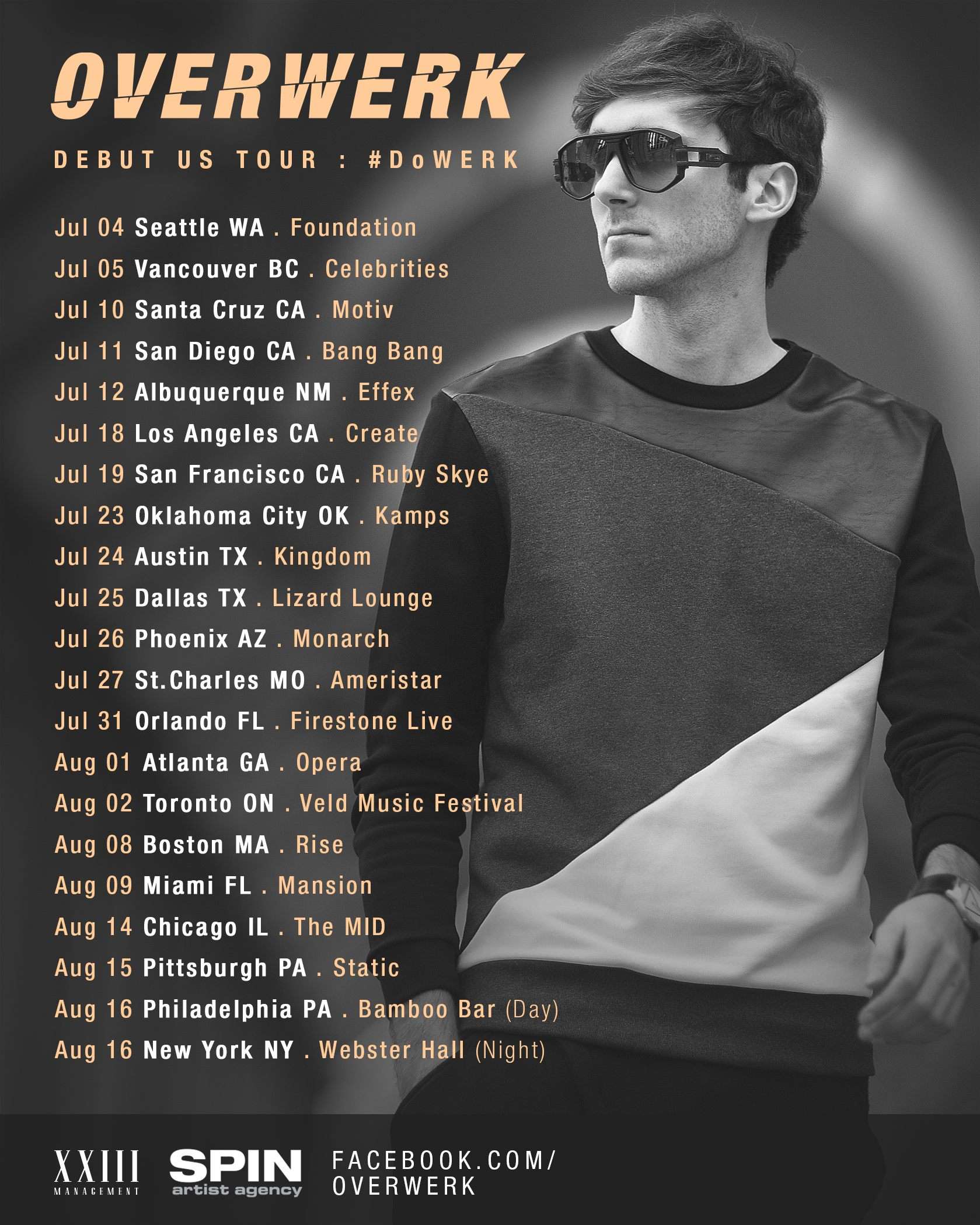 OVERWERK US Tour Flyer 2014