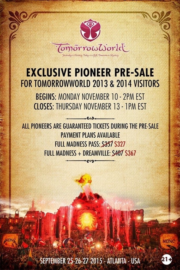 tomorrowworld 2015 ticket info