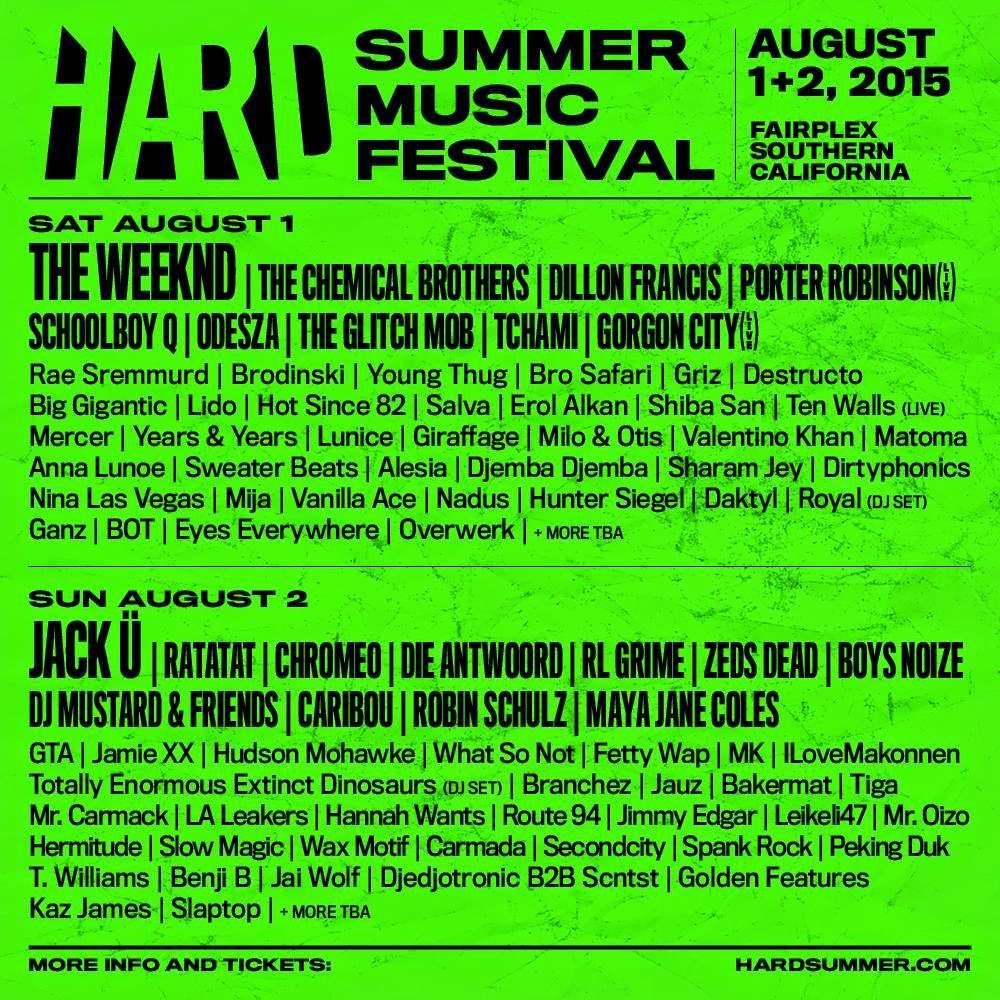 hard summer 2015 lineup
