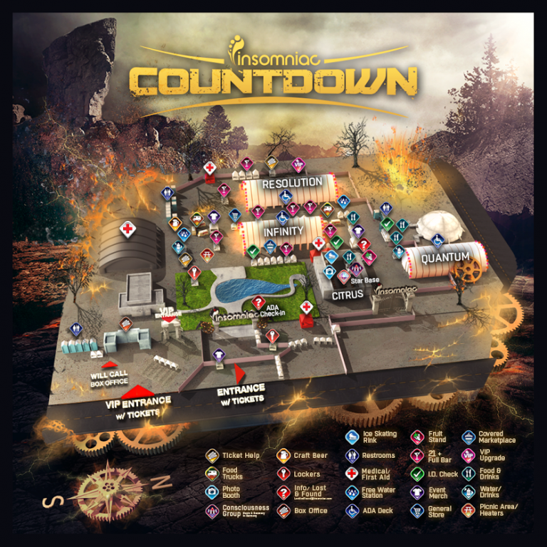 Insomniac Reveals Festival Map & Experiences For NYE Countdown Event
