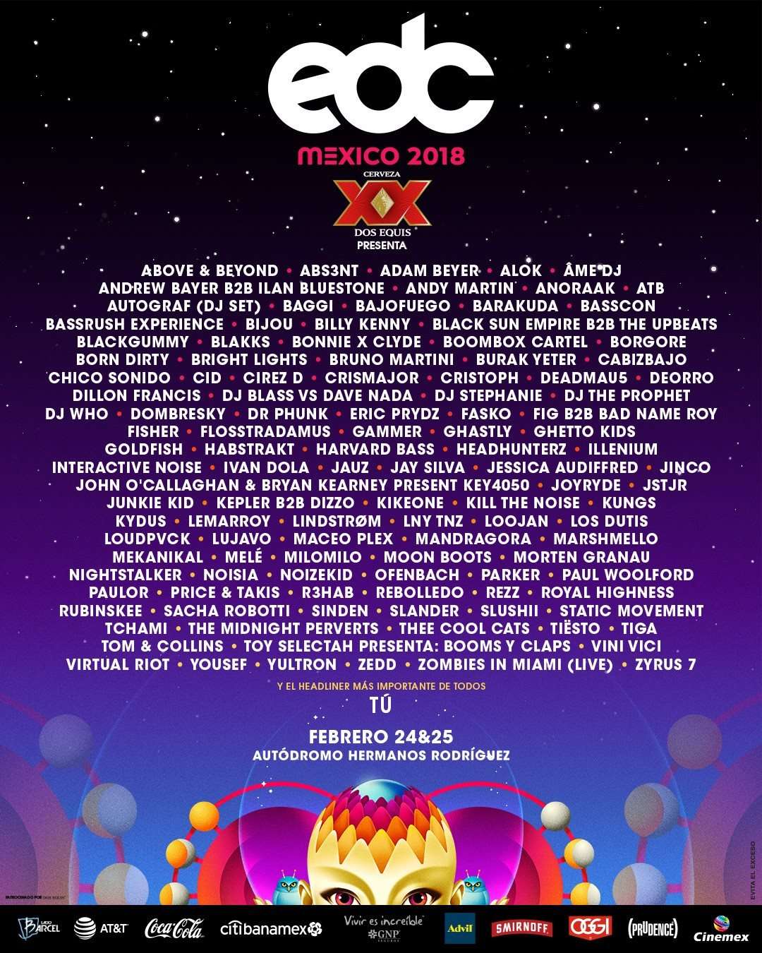 EDC Mexico Reveals Strong Lineup To Kick Off The 2018 Festival Season