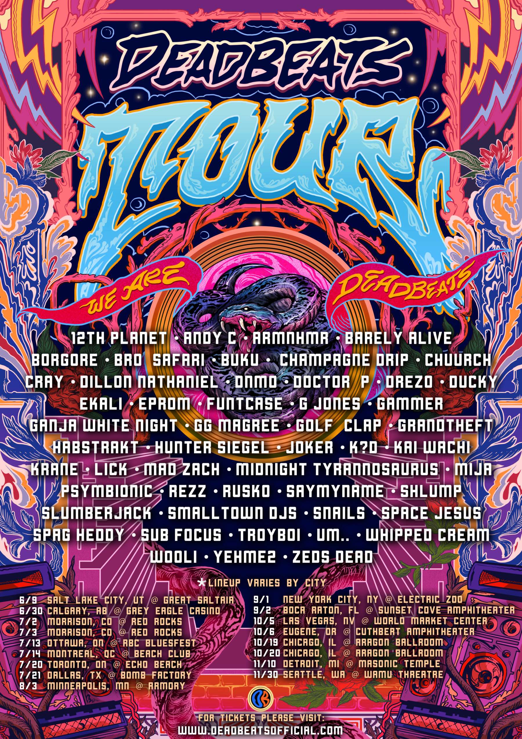 Deadbeats Drops Lineup For New 2018 Tour &#038; It&#8217;s Absolutely Massive