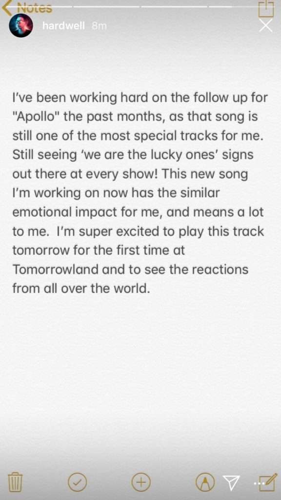 The Sequel To Hardwell&#039;s Mega-Hit &quot;Apollo&quot; Will Be Debuted At Tomorrowland Tonight