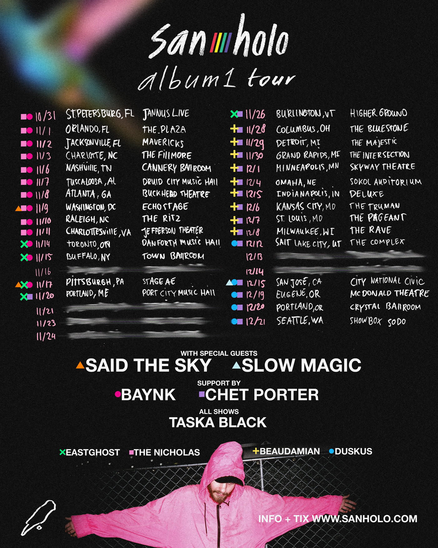 san holo tour setlist