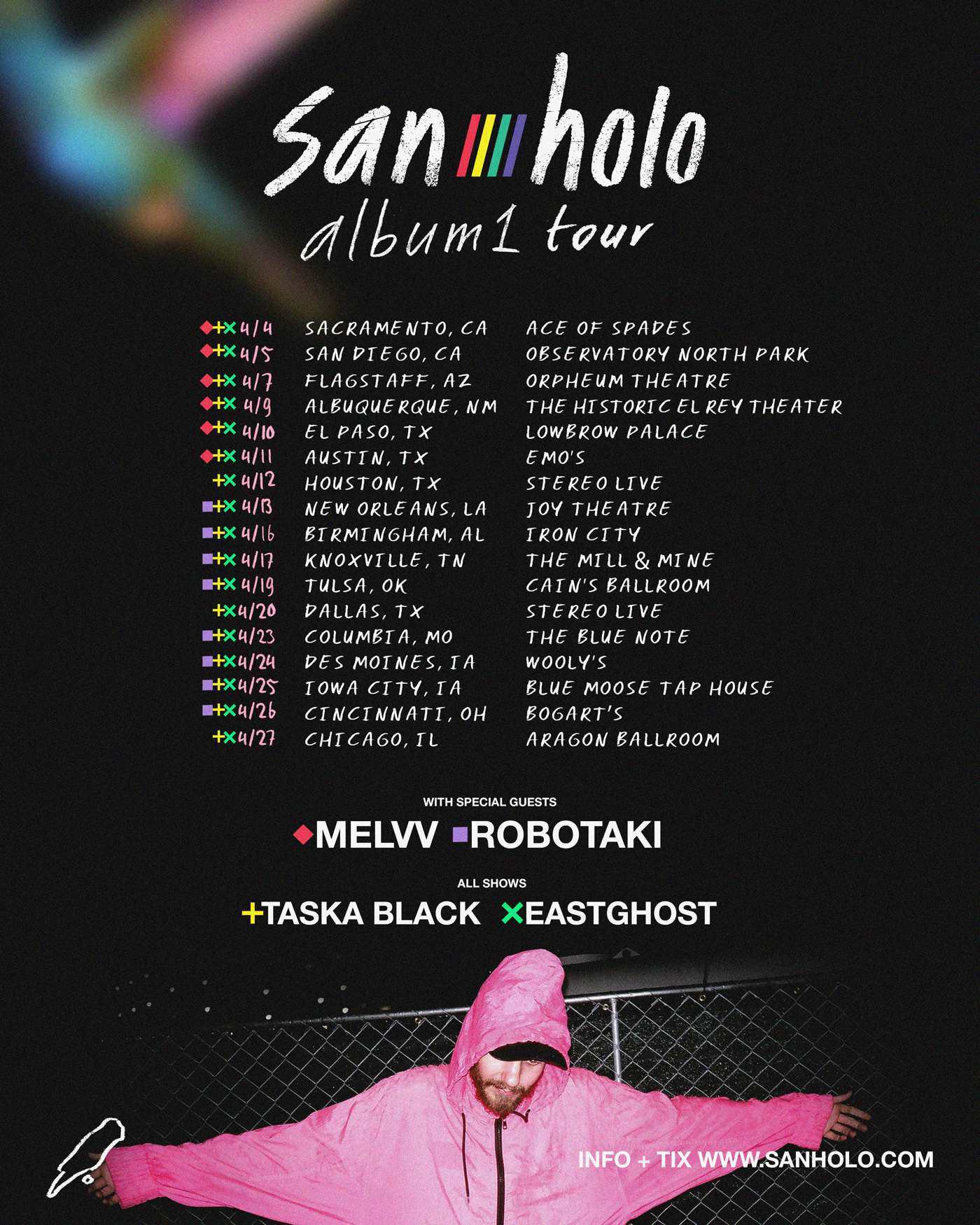 san holo tour setlist