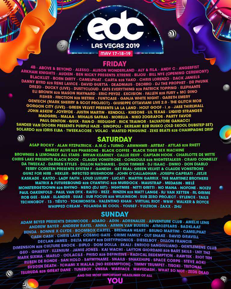 See The EDC Las Vegas 2019 Lineup Released In Full Your EDM