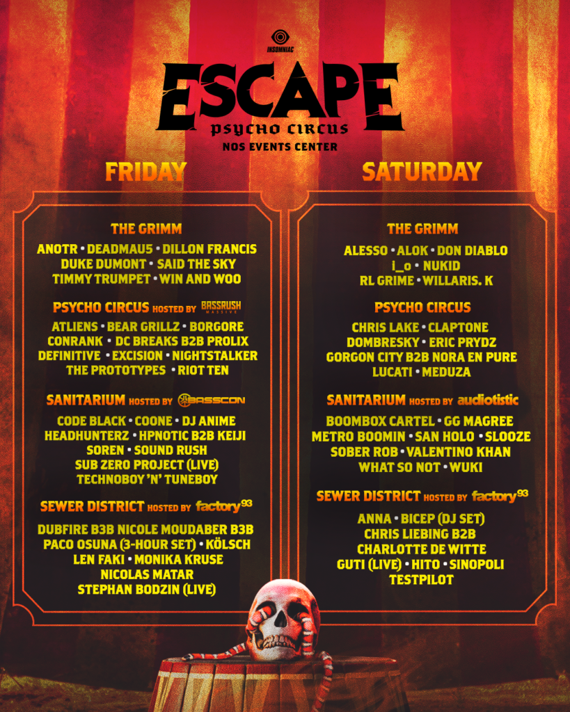 Insomniac Drops Map and Set Times For Escape Psycho Circus 2019 | Your EDM