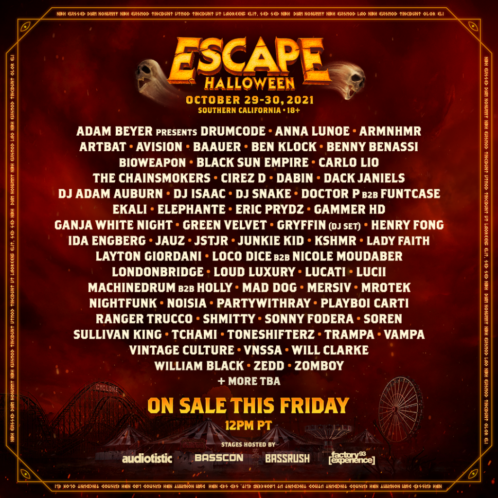 Insomniac's Escape Halloween Announces 2021 Lineup and Ticket Details