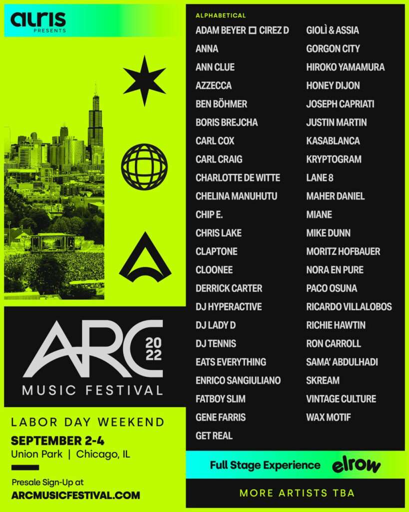 arc festival lineup 2022