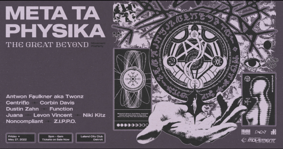 Meta ta physika flyer movement detroit party 2022