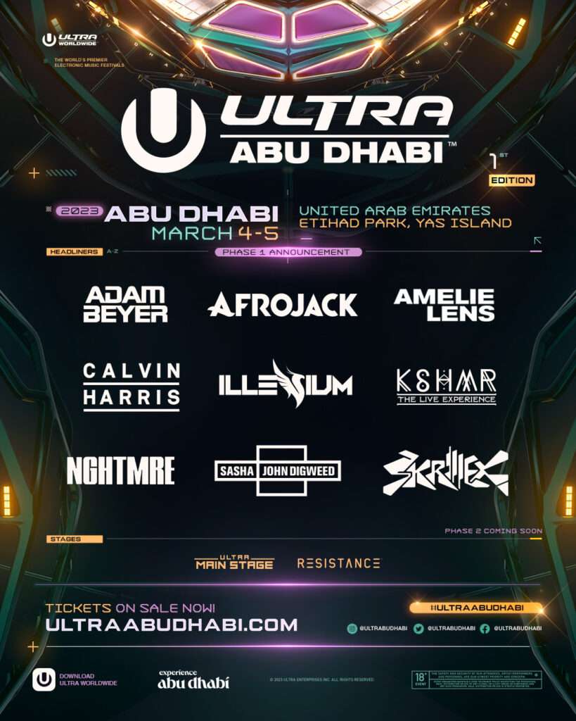 Skrillex, Calvin Harris, ILLENIUM, & lainnya akan menjadi headline debut Ultra Abu Dhabi